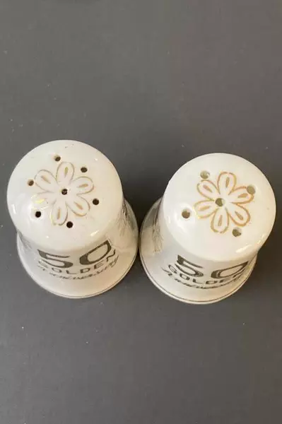 Vintage Treasure Masters 50th Anniversary Salt & Pepper Shakers Japan