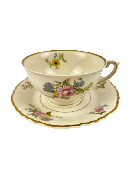 Vtg Federal Shape Syracuse China Teacup & Saucer USA Made Victorian Replacement