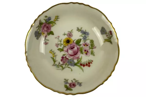 Vtg Syracuse China Fruit Bowl USA Federal Shape Floral Replacement