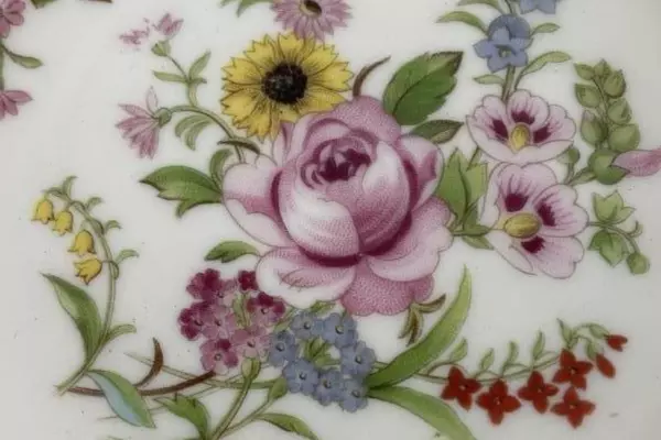 Vtg Syracuse China Fruit Bowl USA Federal Shape Floral Replacement