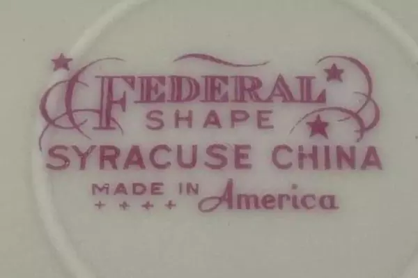 Vtg Syracuse China Fruit Bowl USA Federal Shape Floral Replacement