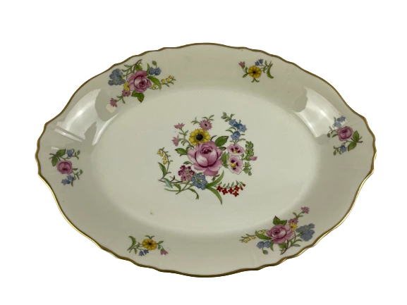 Vintage Federal Shape Syracuse China Floral Platter 14" USA Victorian Serveware