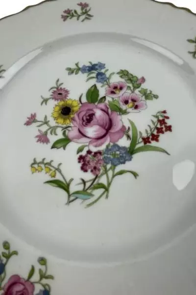 Vintage Syracuse China Dinner Plate USA Federal Shape Floral Replacement 