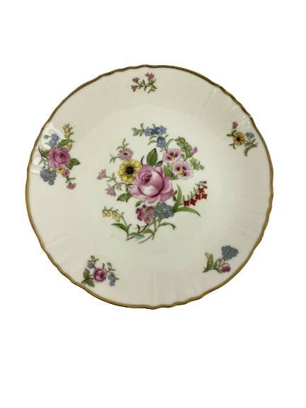 Set of 2 Vtg Federal Shape Syracuse China Dessert Plates USA Victorian Floral