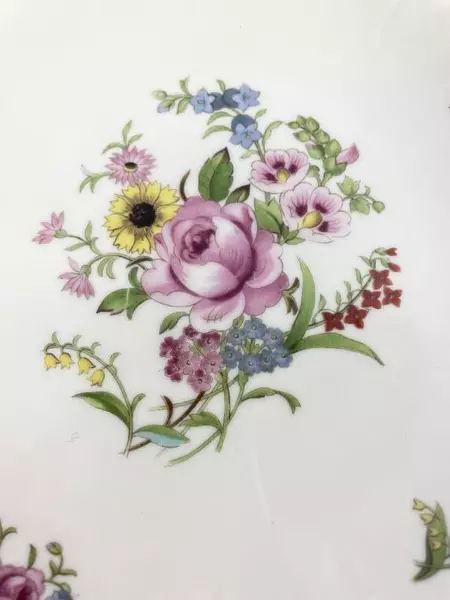 Set of 2 Vtg Federal Shape Syracuse China Dessert Plates USA Victorian Floral