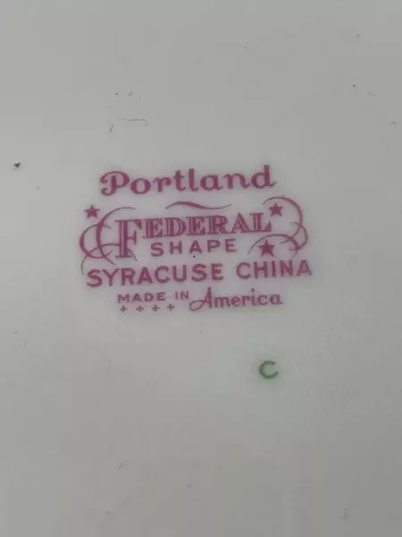 Set of 2 Vtg Federal Shape Syracuse China Dessert Plates USA Victorian Floral