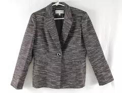 Vintage Jones New York Suit Petite Blazer Jacket Women's Size 10P Brown Black