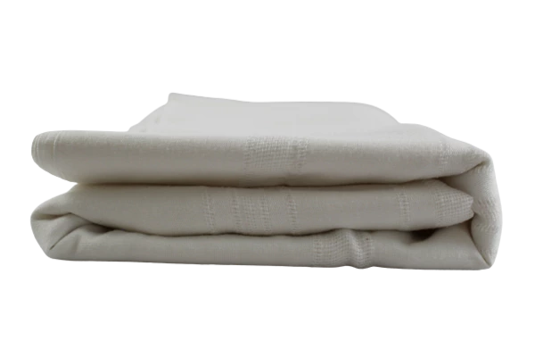 Beige Cream Textured Stripe Tablecloth Rectangular Cotton 58" x 114"