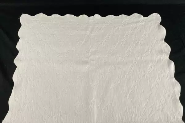 Floral White Fabric Cutter Runner Lot 25"x76" Pre-Owned Crafts Decor