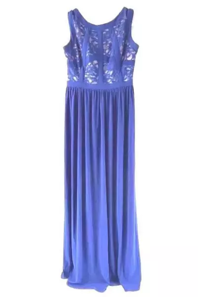 Morgan & Co Royal Blue Prom Dress Size 7/8 - Pre-Owned with Snag