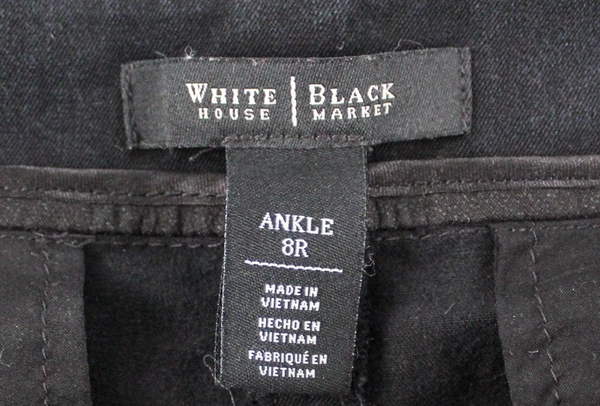 White House Black Market Black Ankle Pants Women's Size 8R with Pockets