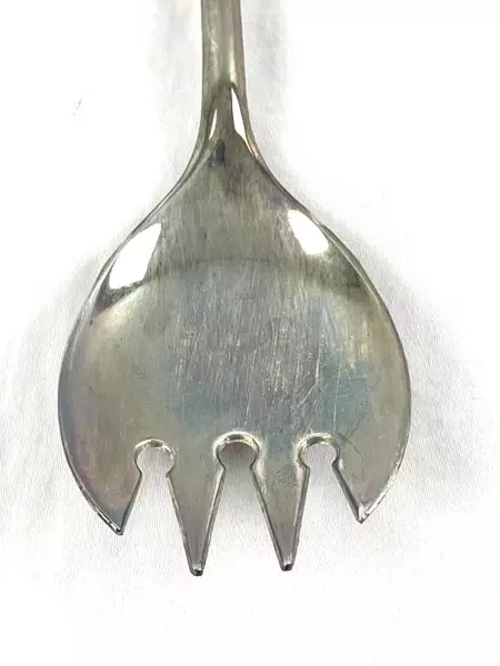 Set of 2 Vintage Silverplated Salad Serving Utensils Made In Italy Tarnish