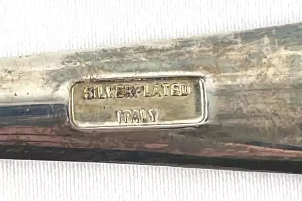 Set of 2 Vintage Silverplated Salad Serving Utensils Made In Italy Tarnish