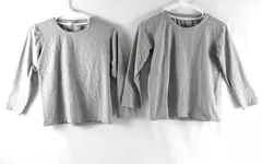 Lot of 2 Youth Medium Worw Heather Gray Long Sleeve T-Shirts - 100% Cotton