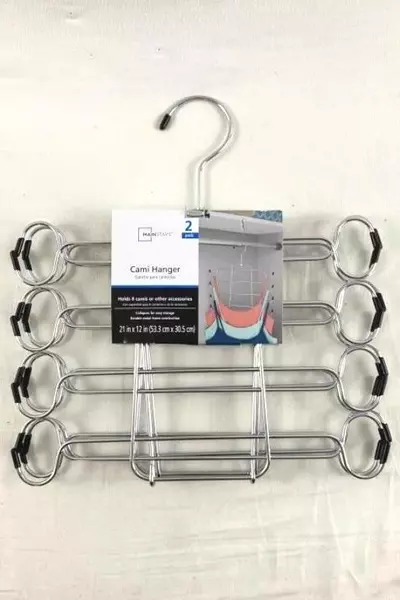 Mainstays 2 Pack Cami Hanger Organizer Chrome Holds 8 Camisoles NWT