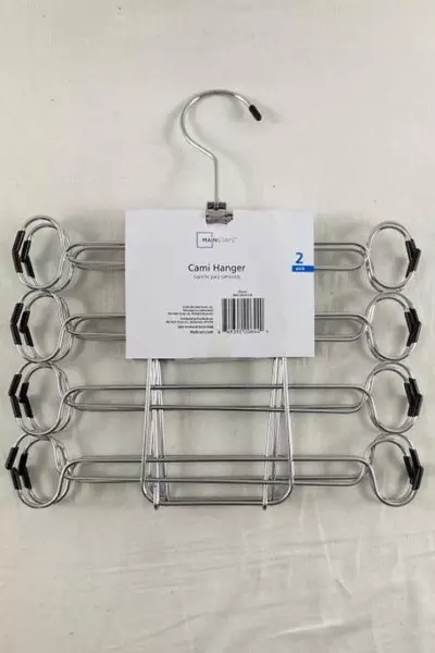 Mainstays 2 Pack Cami Hanger Organizer Chrome Holds 8 Camisoles NWT