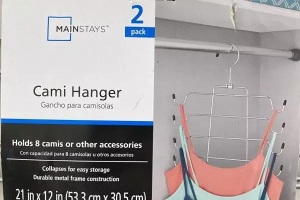 Mainstays 2 Pack Cami Hanger Organizer Chrome Holds 8 Camisoles NWT
