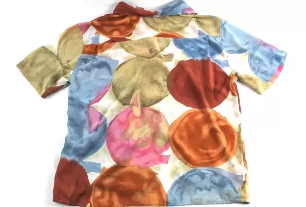 Martinique Women's Size 12 Sheer Multicolored Chiffon Short Sleeve Top - Vintage