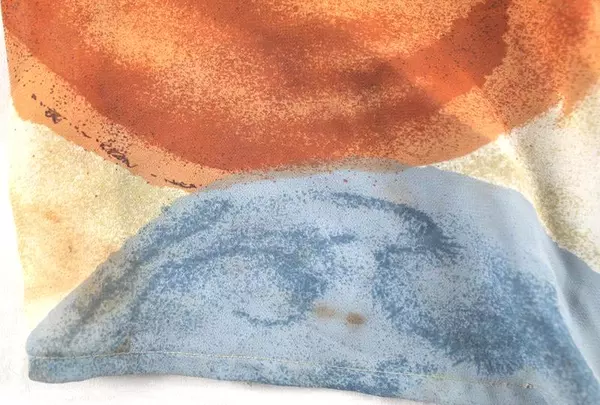 Martinique Women's Size 12 Sheer Multicolored Chiffon Short Sleeve Top - Vintage