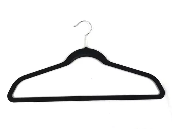 Lot of 10 Black Velvet Space Saving Hangers with Swivel Hooks Pre-owned