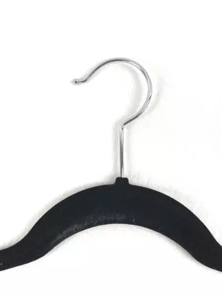 Lot of 10 Black Velvet Space Saving Hangers with Swivel Hooks Pre-owned