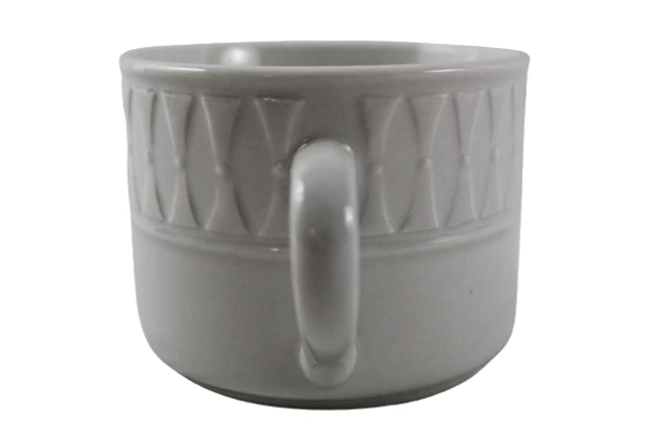 Totally Today Ceramic Coffee Mug Cup White Tooled Design 2.5" Tall