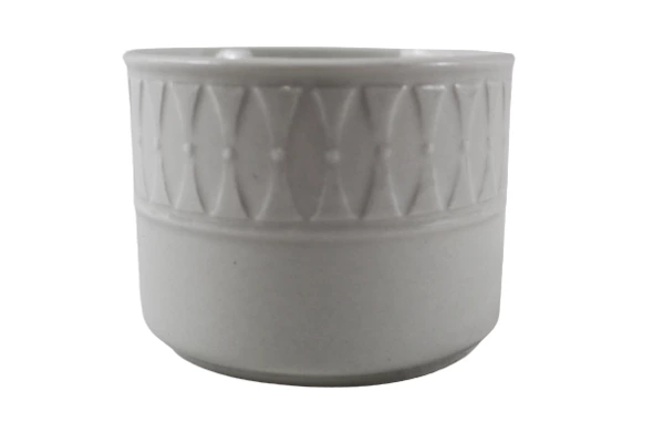 Totally Today Ceramic Coffee Mug Cup White Tooled Design 2.5" Tall