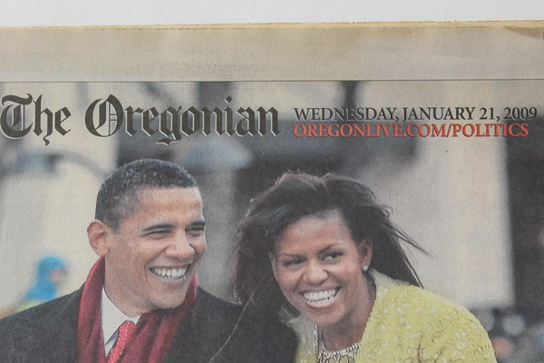 Oregonian Jan 21 2009 Barack & Michelle Obama Inauguration Cover Newspaper