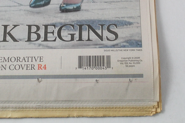 Oregonian Jan 21 2009 Barack & Michelle Obama Inauguration Cover Newspaper