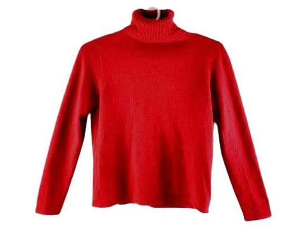 Cherokee Collection Red Turtleneck Sweater Women's Medium Metallic Pre-owned