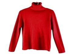 Cherokee Collection Red Turtleneck Sweater Women's Medium Metallic Pre-owned
