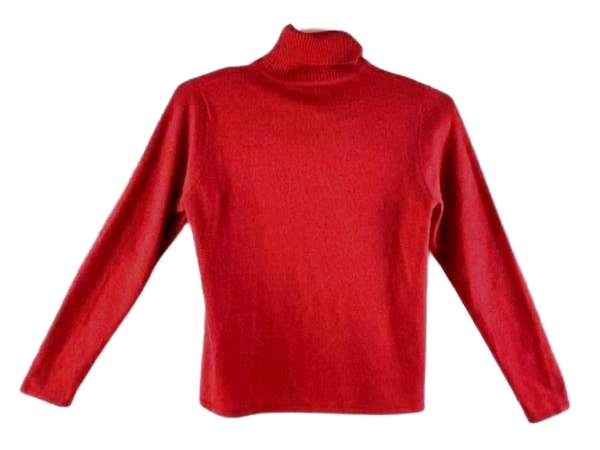 Cherokee Collection Red Turtleneck Sweater Women's Medium Metallic Pre-owned