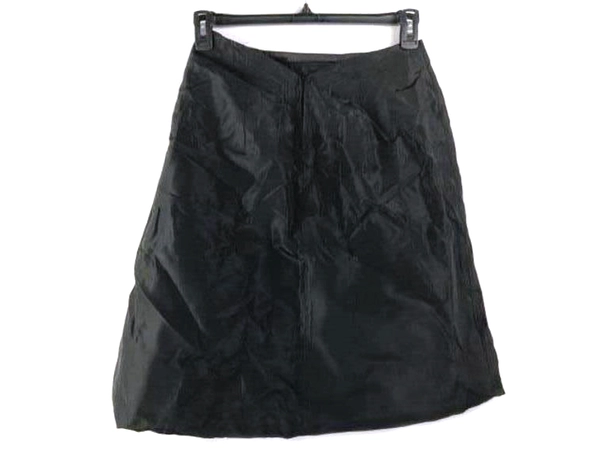 Studio Women's Black A-Line Pleated Skirt Size M Altered Pre-Owned with Stains