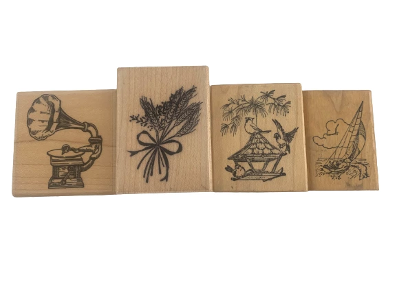 Lot of 11 Assorted Wood and Rubber Stamps for Scrapbooking & Crafting Pumpkin