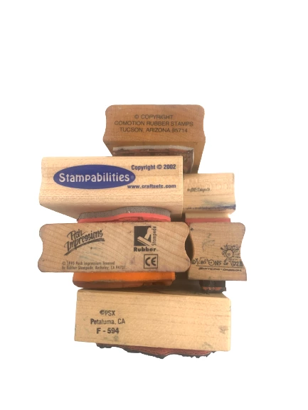 Lot of 11 Assorted Wood and Rubber Stamps for Scrapbooking & Crafting Pumpkin