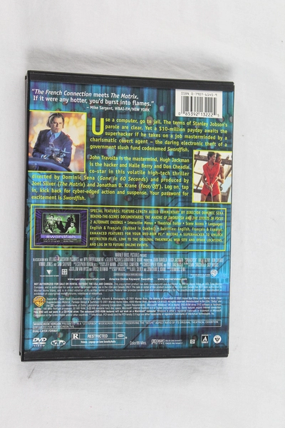 Swordfish DVD R Rated Halle Berry Hugh Jackman Travolta Pre-Owned As-Is