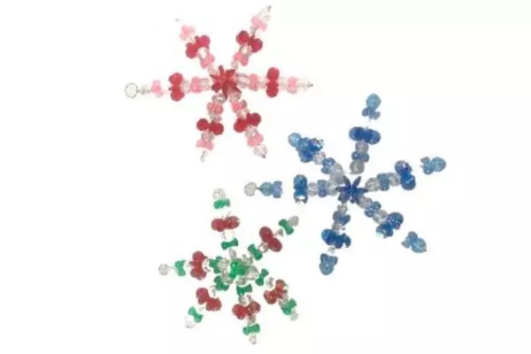 Lot of 12 Handmade Beaded Christmas Ornaments - Snowflakes & Candy Canes