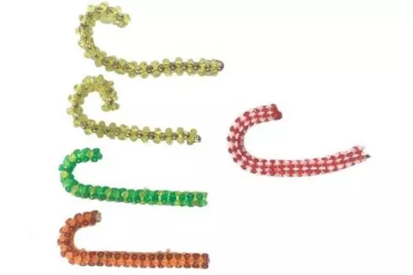 Lot of 12 Handmade Beaded Christmas Ornaments - Snowflakes & Candy Canes