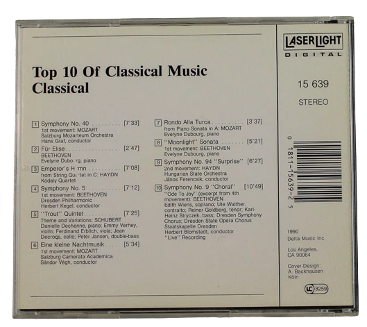 Top 10 Classical Music CD - Beethoven, Mozart, Haydn - Delta Music 1990