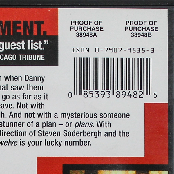 Ocean's Twelve Widescreen DVD 2004 Warner Bros PG-13 Pre-Owned Untested