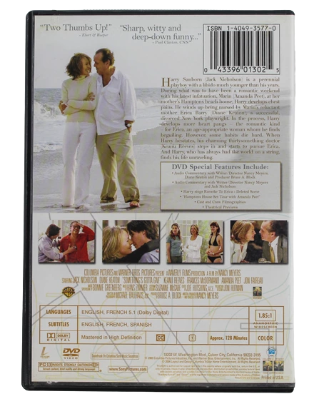 Something's Gotta Give DVD Jack Nicholson Diane Keaton PG-13 Warner Bros.