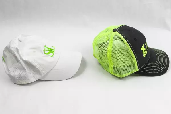 Lot of 2 Trucker Hats Neon Green White SYL Idaho Operation Lifesaver Richardson