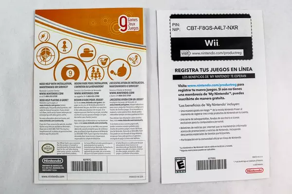 Nintendo Wii Play Instruction Booklet - Guide for 9 Fun Games