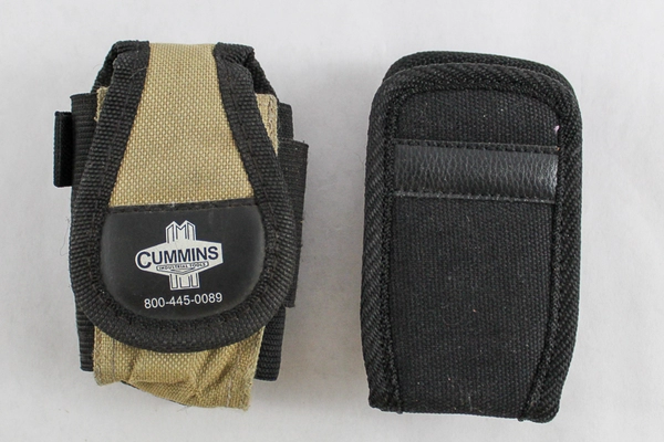 Vintage Lot of 2 Cummins Flip Cellphone Belt Cases Black & Khaki Tan Holder