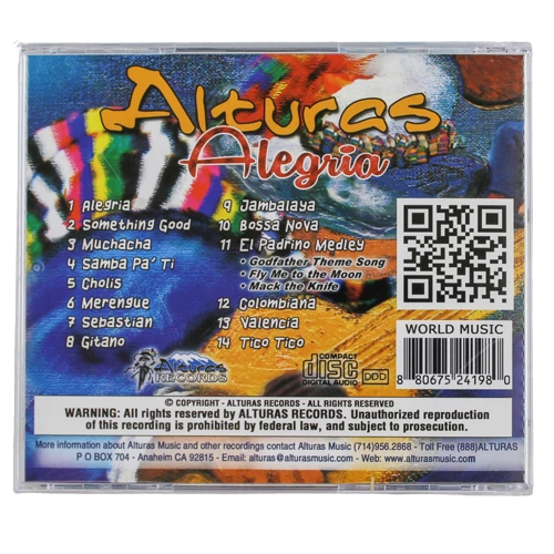 Alturas Alegria Instrumental Music CD Pre-Owned World Music As Is