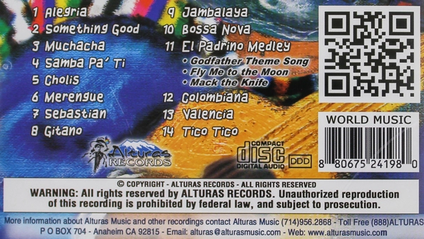 Alturas Alegria Instrumental Music CD Pre-Owned World Music As Is