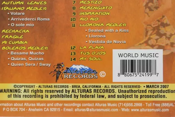 Alturas Mestizo CD by Alturas Records World Music Pre-Owned 2007