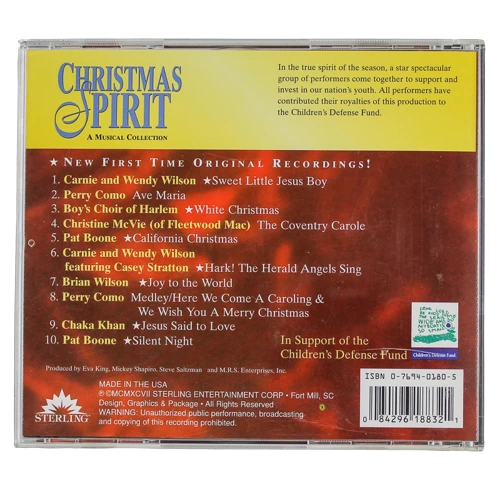 Christmas Spirit Music Collection CD 1997 Pat Boone Chaka Khan Pre-Owned