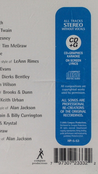 Country Hits Volume 5 CD - Karaoke, Broken Case, Untested, Sold As Is