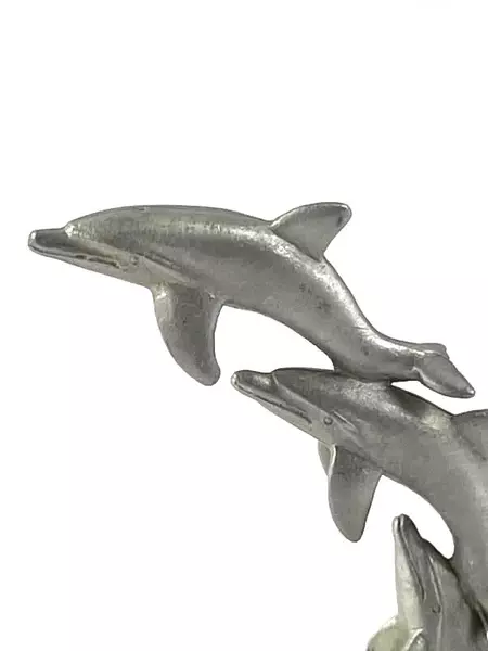 Spoontiques Pewter Leaping Dolphins Figurine PP245 3" Tall Collectible